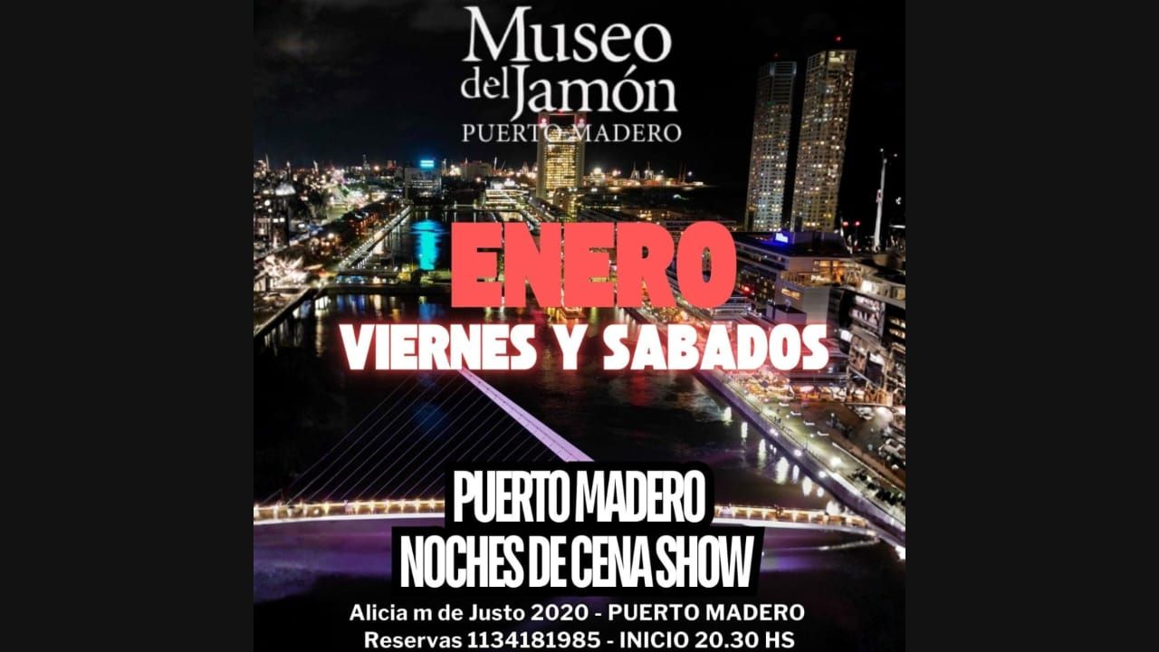 CENA SHOW POP LATINO y TRIBUTOS en PUERTO MADERO VIERNES y SABADOS DE ENERO
