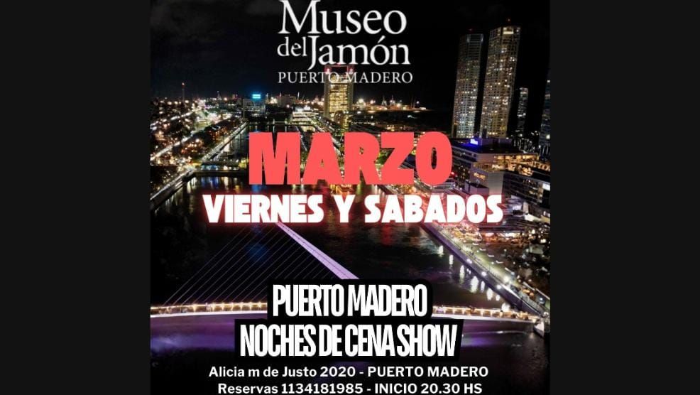 CENA SHOW Viernes Sabados  y ALMUERZO SHOW Domingos MARZO