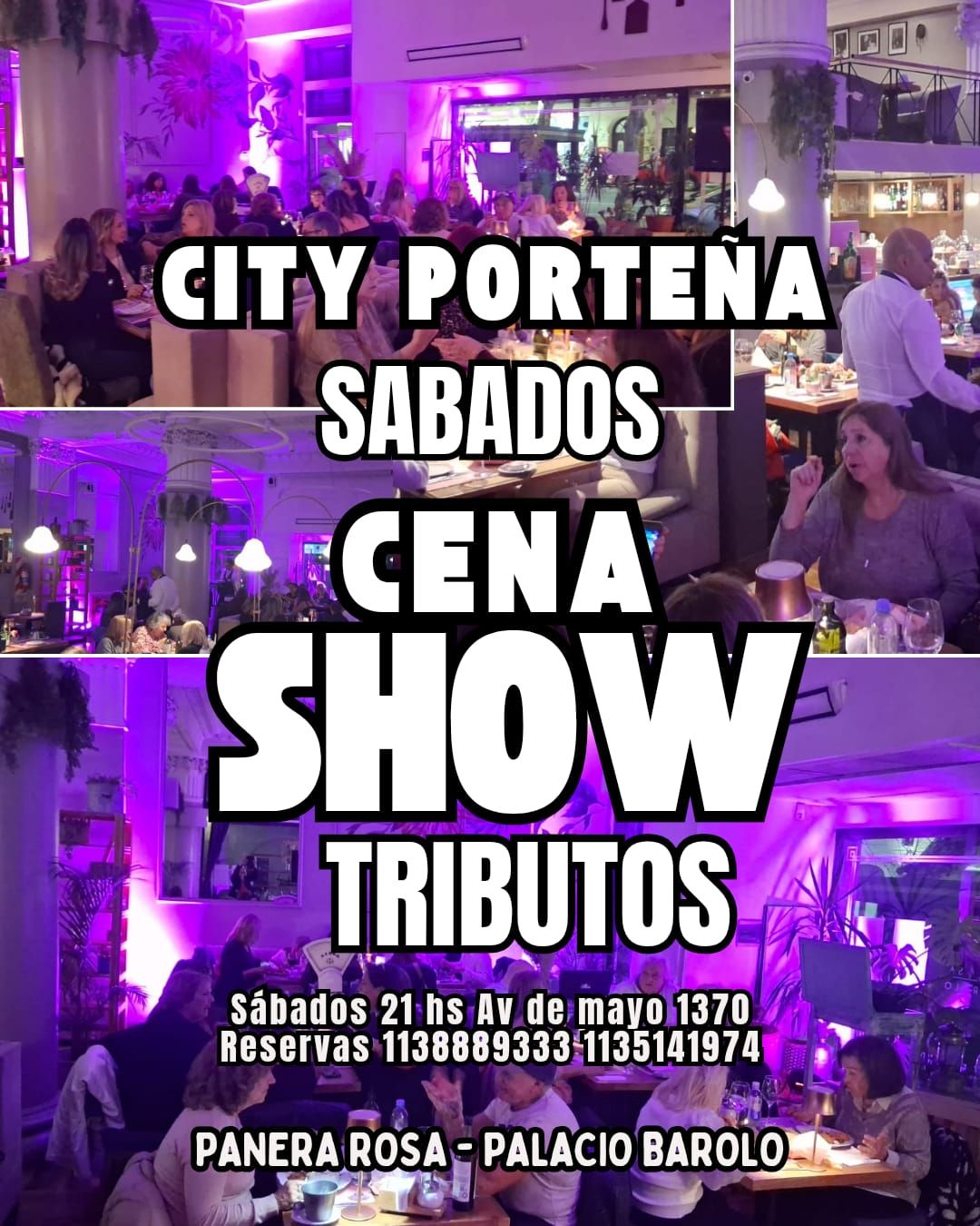 CENA SHOW TRIBUTO en la CITY PORTEÑA  - PALACIO BAROLO🥂