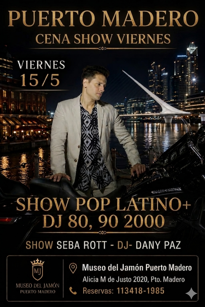 CENA SHOW POP LATINO y TRIBUTOS 🥂💃 VIERNES 15/5
