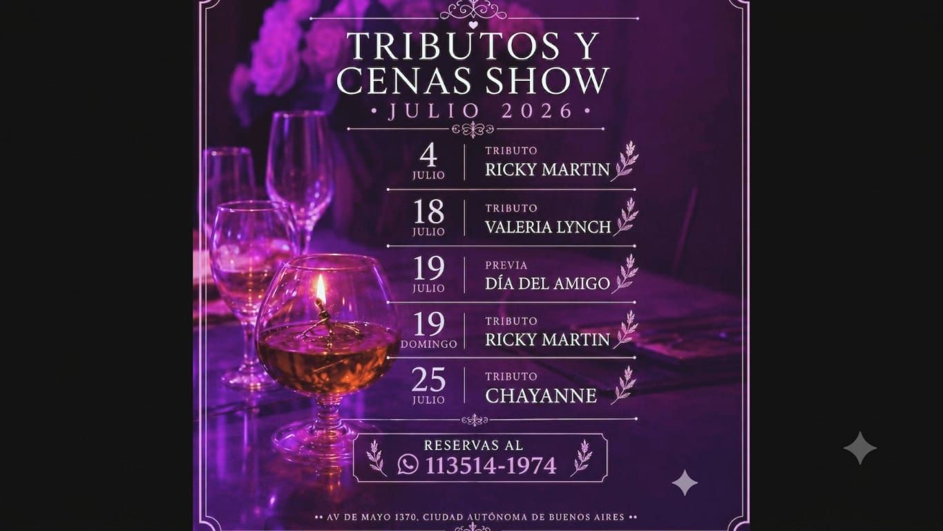 🏛️ CENA SHOW TRIBUTOS EN PALACIO (CITY PORTEÑA)