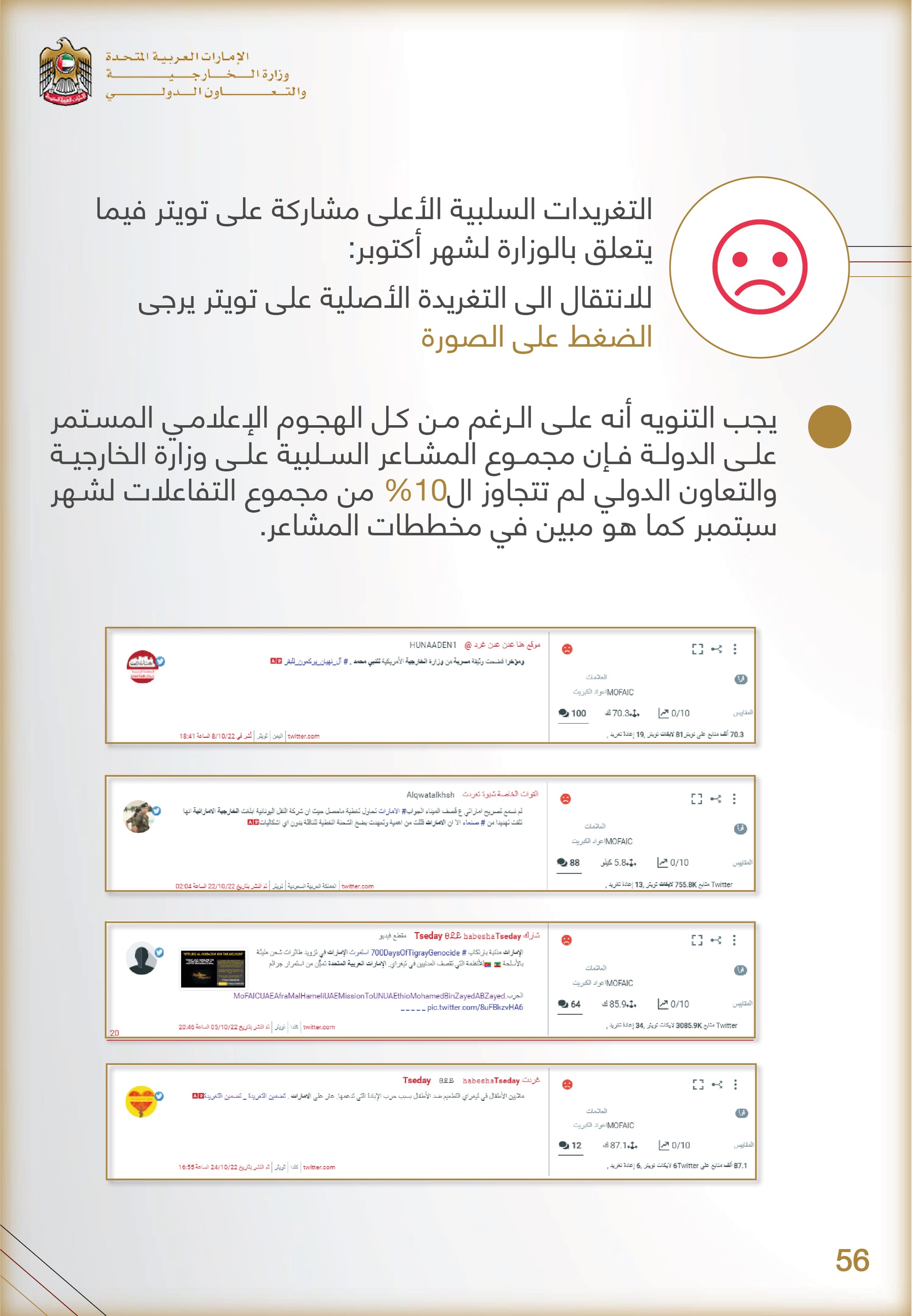 التحليل المنهجي للأداء الإعلامي , وزارة الخارجية والتعاون الدولي