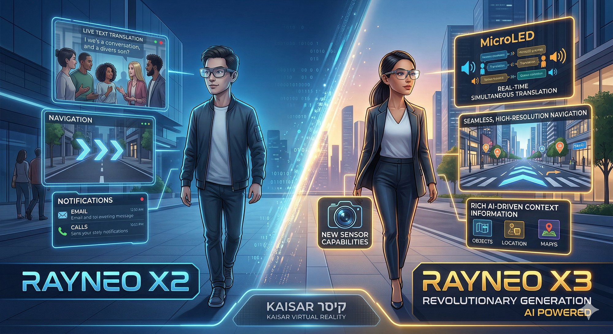 RayNeo X2 ו-X3 – הדור החדש של המשקפיים החכמות כבר כאן