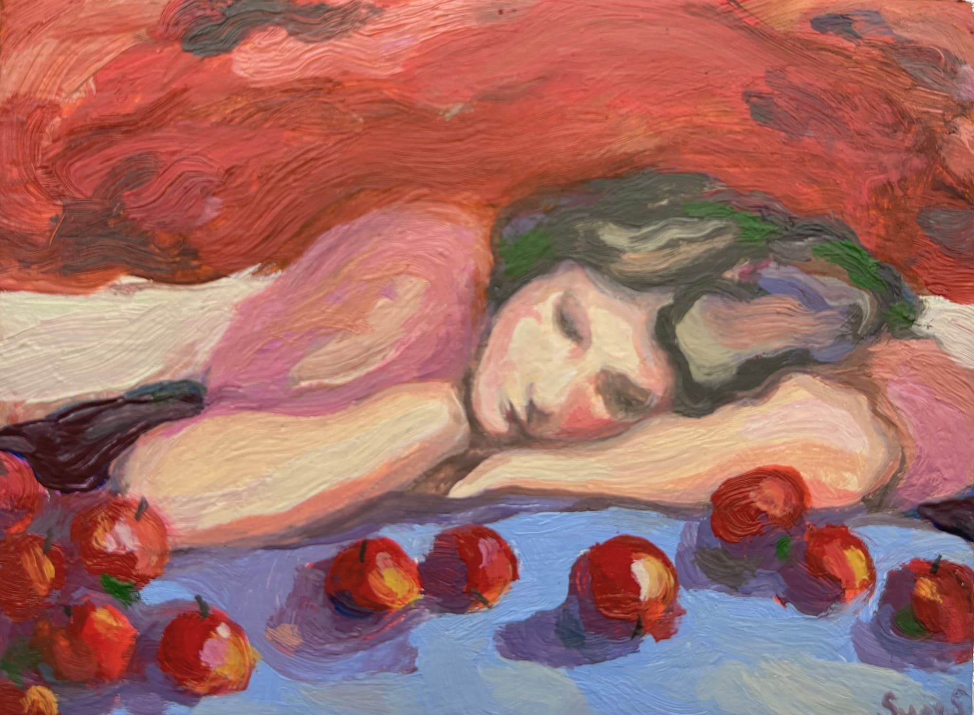 Jeune femme aux pommes