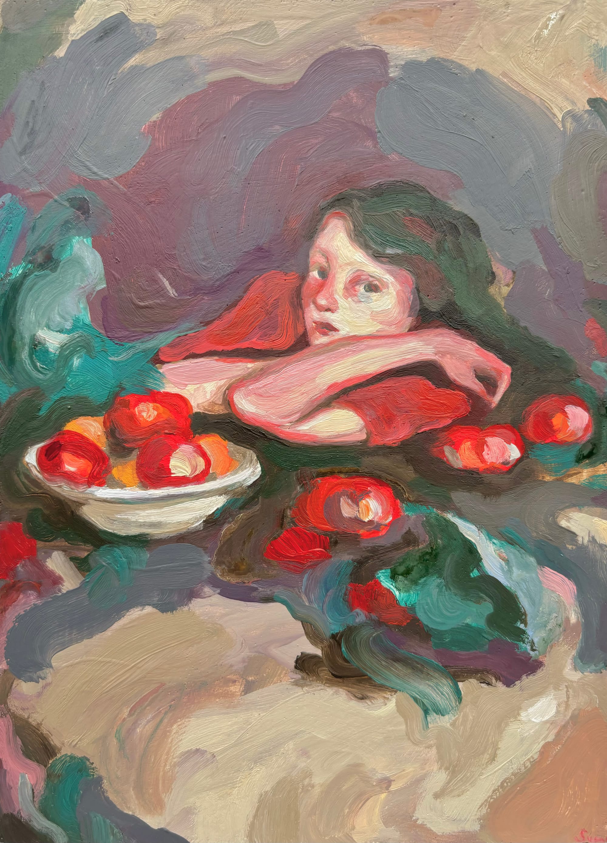 Jeune femme aux tomates