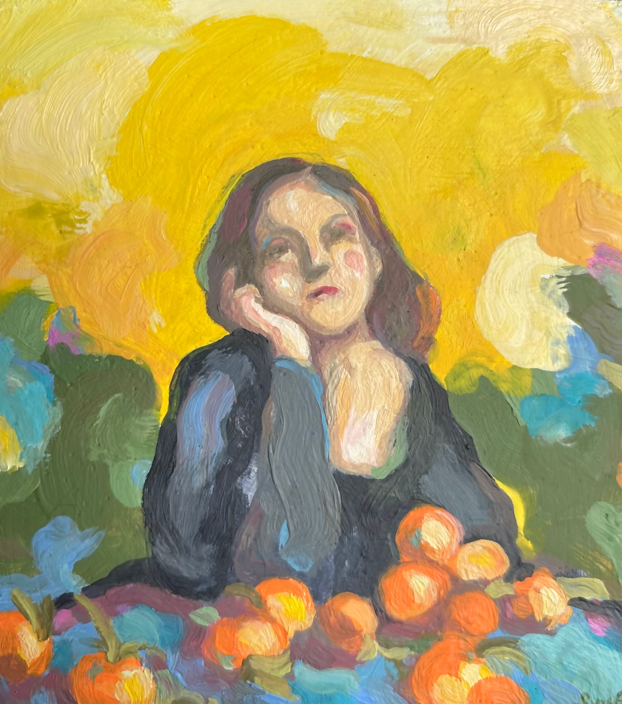jeune femme aux oranges