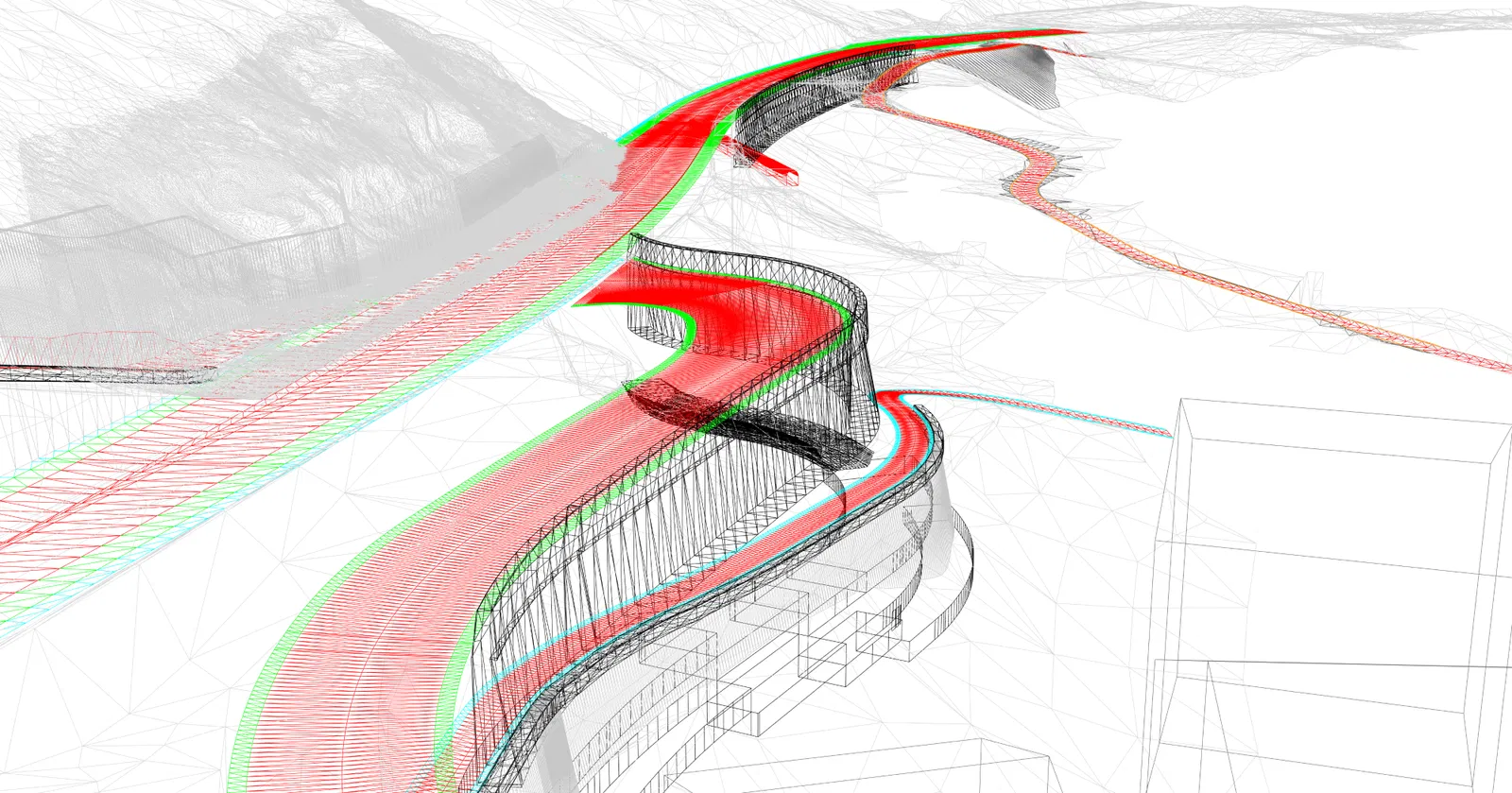 3D-Modell Strassenkorrektion (BIM Software Allplan)