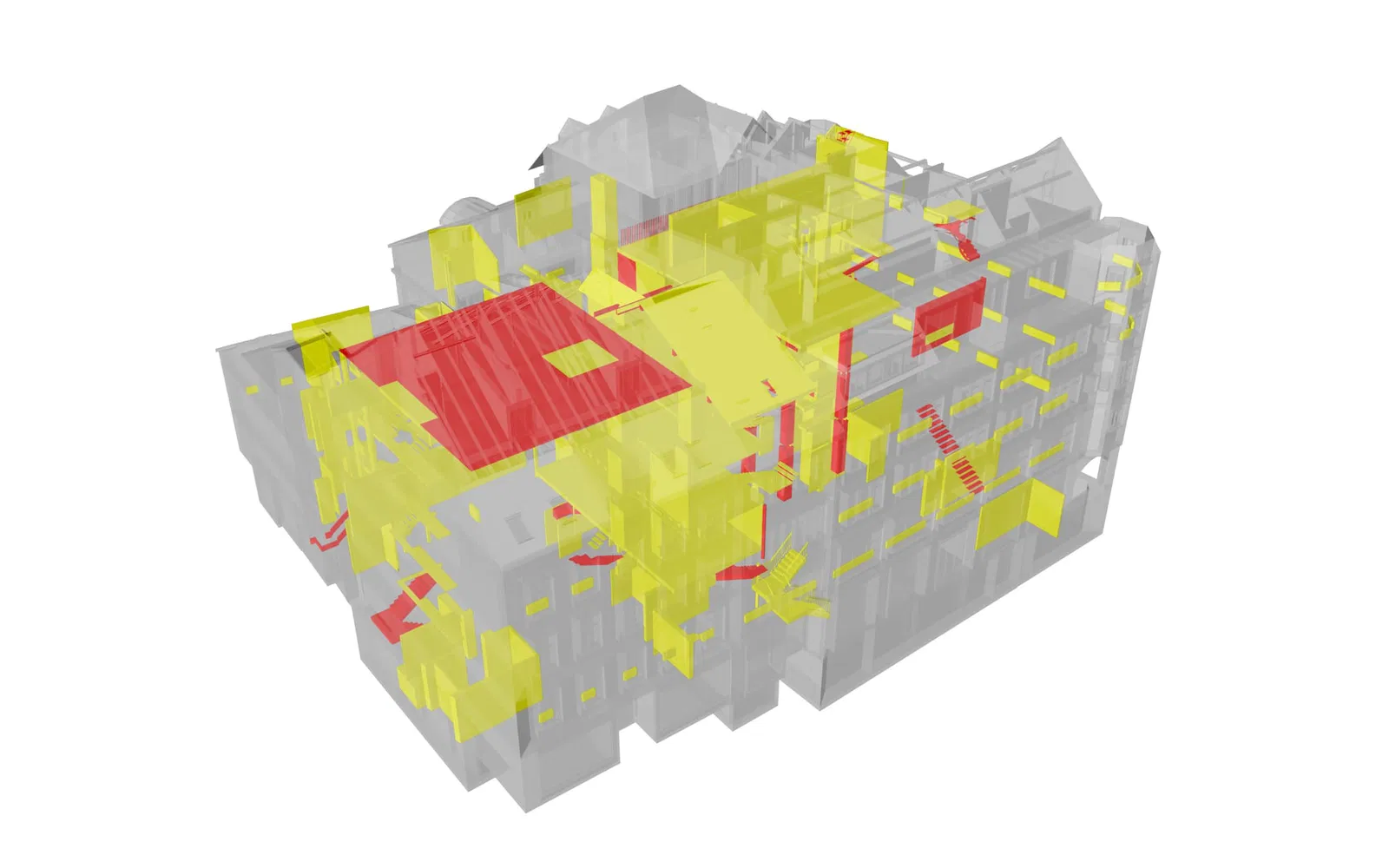 3D-Umbaumodell Abbruch und Neubau (CAD BIM-Software Allplan Architecture) 