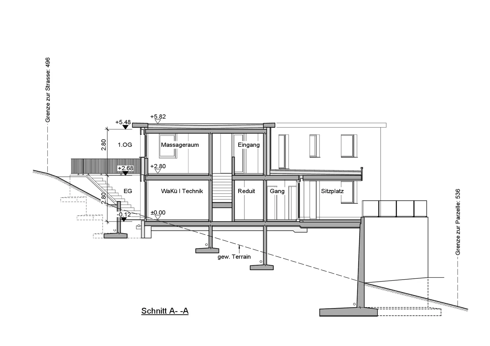 Längsschnitt A-A CAD-BIM Software Allplan