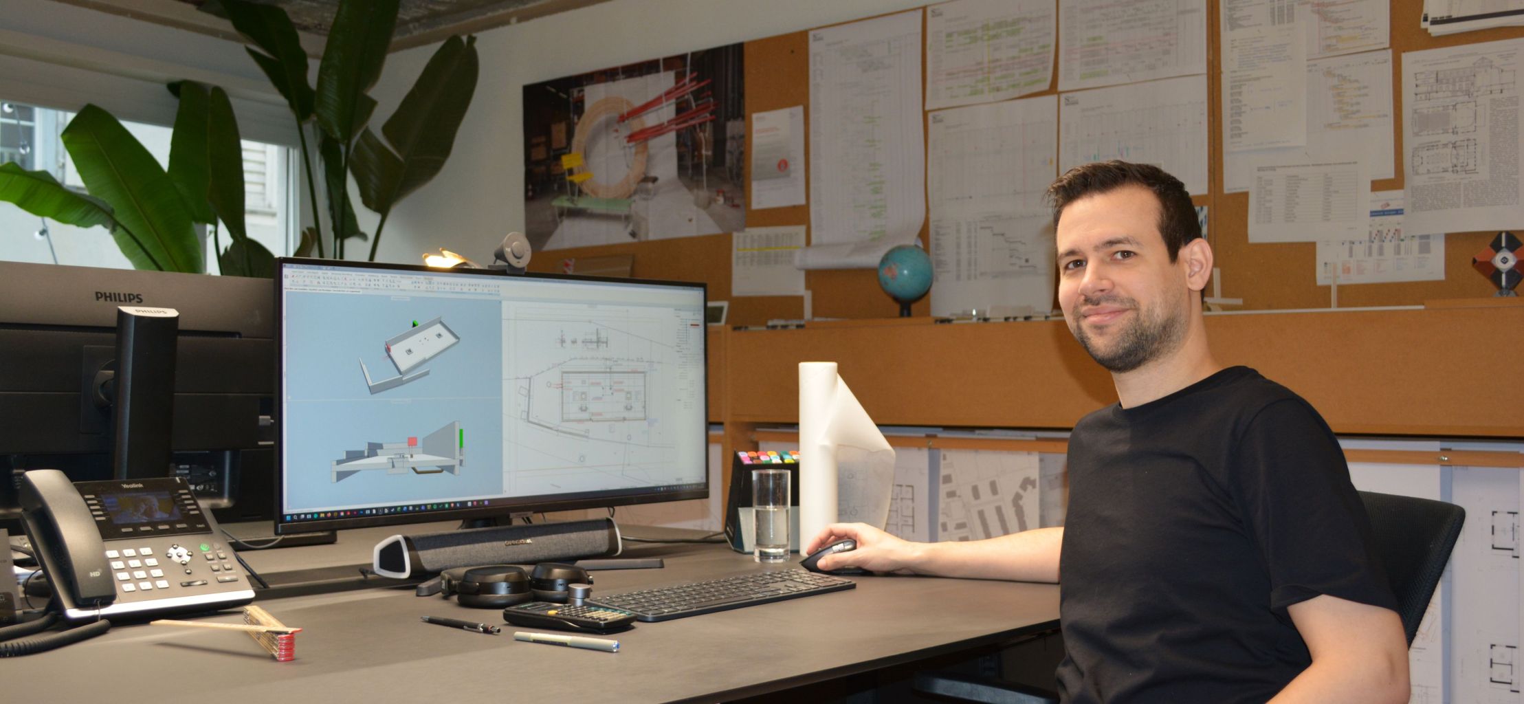 Ivan Simić, Architekt MA FHZ SIA; Simić Schaudt Architekten AG; 3D-Modell der Betonarbeiten und Schnittstelle zu den Werkleitungen für die Baumeisterarbeiten (CAD/BIM-Software ALLPLAN) © Foto: Simić Schaudt Architekten AG