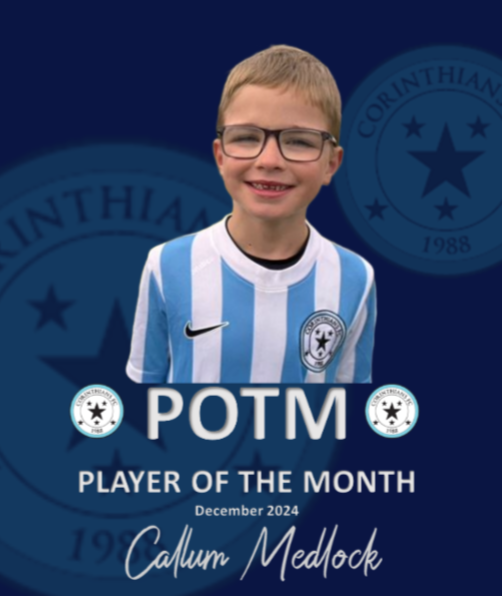 Callum Medlock collects the December POTM