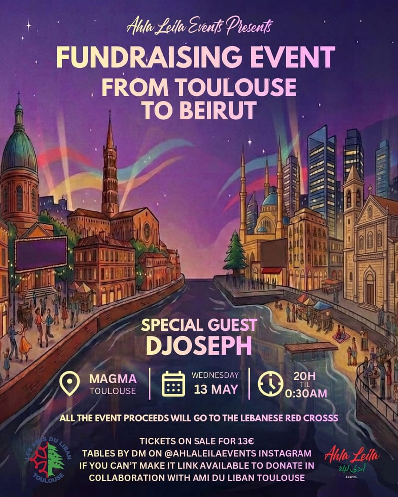 Fundraising event from Toulouse to beirut - Ahla Leila Events
