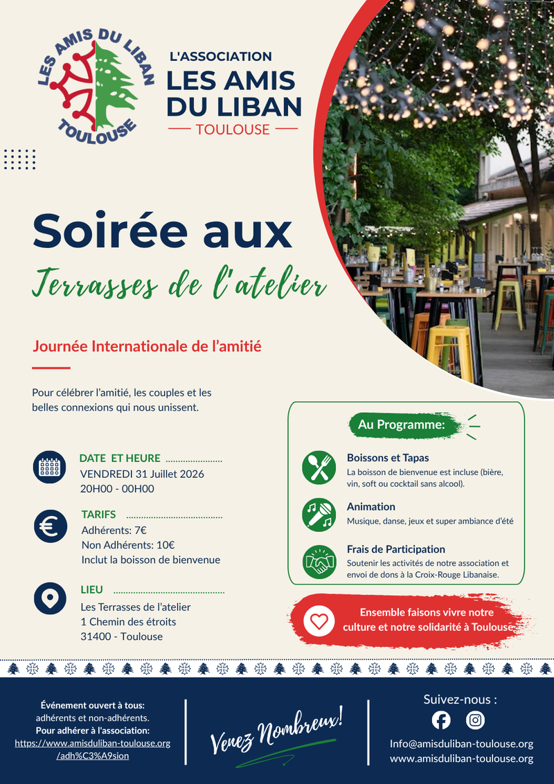 🍸🇱🇧 Journée Internationale de l’Amitié – Soirée aux Terrasses de l’Atelier 🇱🇧🍸
