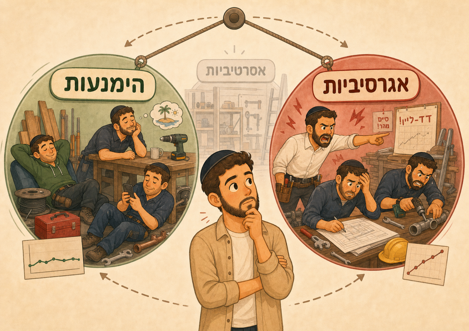 בין אגרסיביות לבין הימנעות. אז איך יוצאים מהלופ ומרוויחים עסק מתפקד עם עובדים שמחים ומאושרים?
