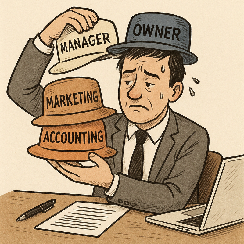 מה התפקיד שלך בעסק? על משחק הכובעים שמתיש כל בעל עסק.