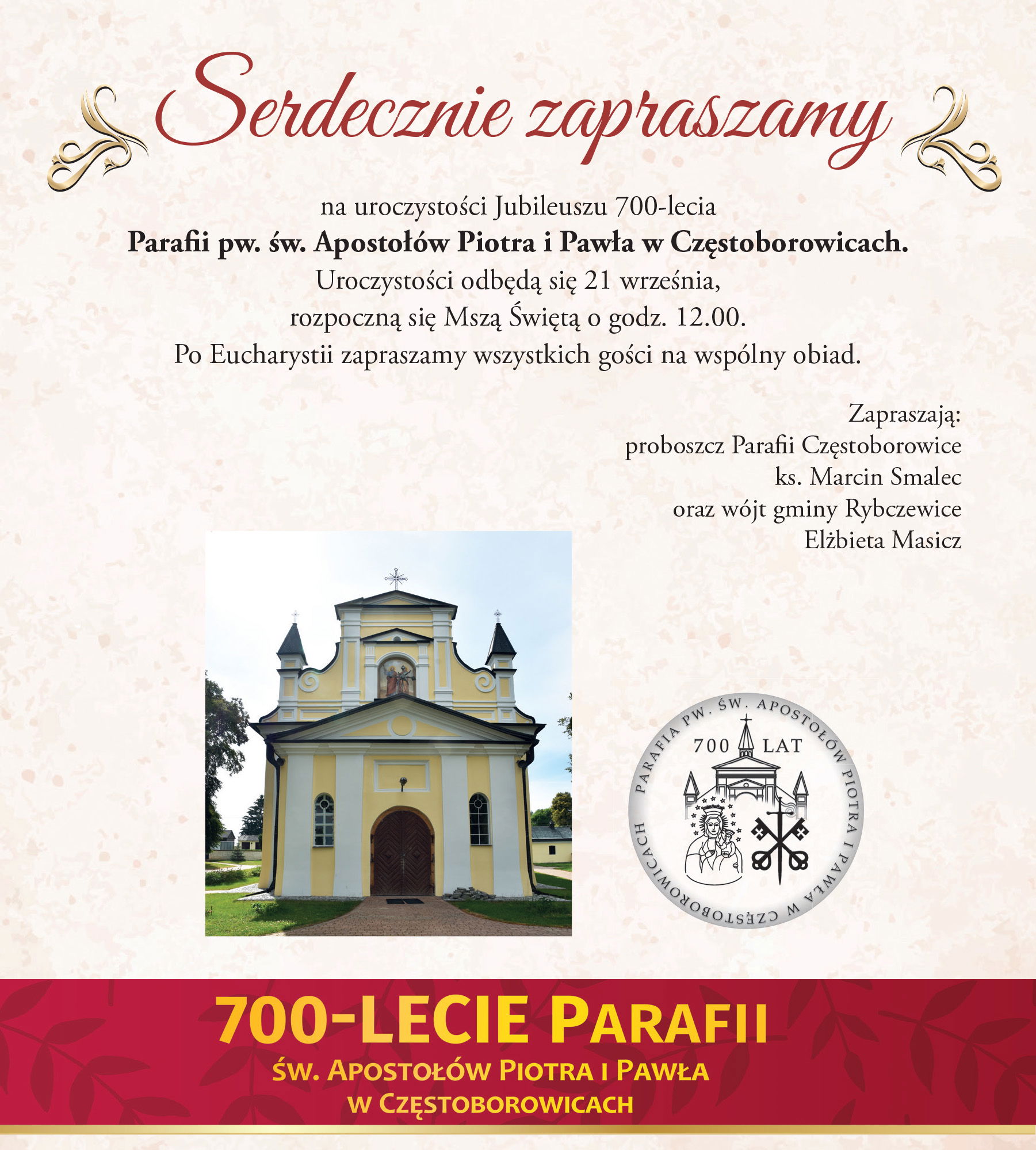 Zaproszenie na Jubileusz 700-lecia parafii