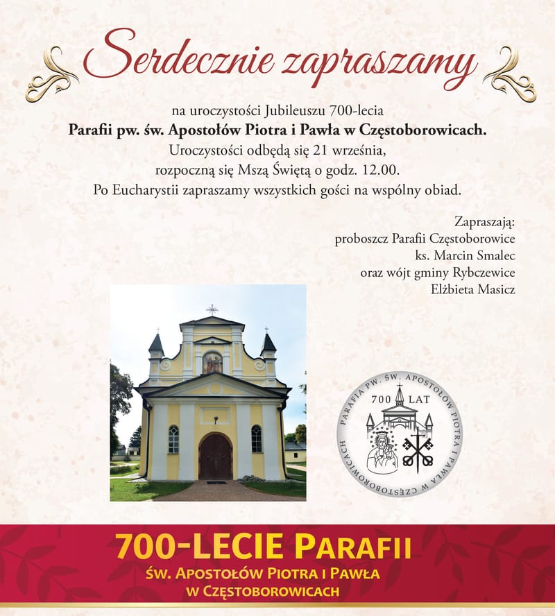 Zaproszenie na Jubileusz 700-lecia parafii