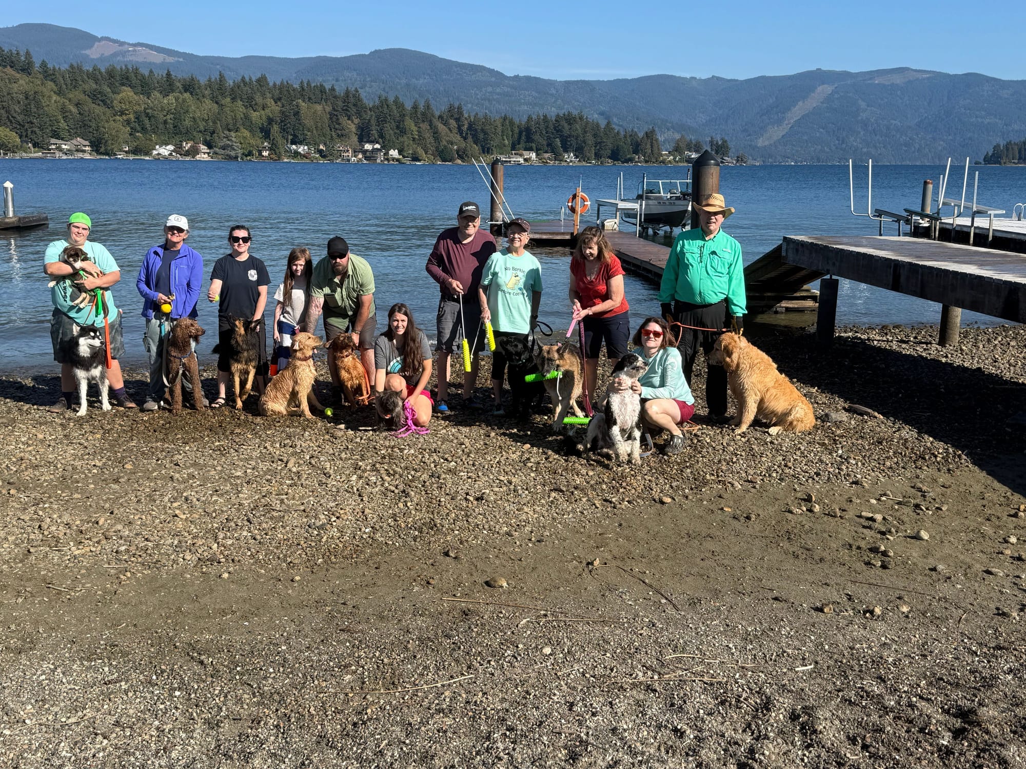 September 2026 - Ash, Maverick, Ollie, Mira, Story, Lilly, Maple, Evie, Xada, Cooper and Nugget
This was the first class to have dock Diving.
We all had a wonderful time together. It was amazing to watch each dog progress from swimming to jumping off the dock.
This was an amazing experience to be able to have this class.
