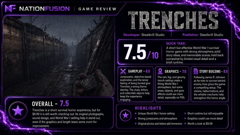 Trenches-World War 1 Horror Survival Game (PS5 Edition)