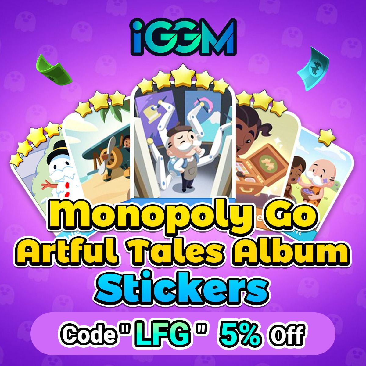 Best Place To Buy Monopoly Go Artful Tales Album Stickers at IGGM