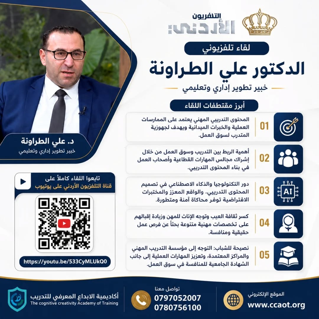 التلفزيون الأردني يستضيف الدكتور علي الطراونة