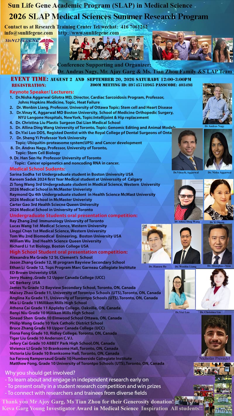 2026 Sun Life Gene Medical Science Summer Research Program(SMSSRP) Research Day