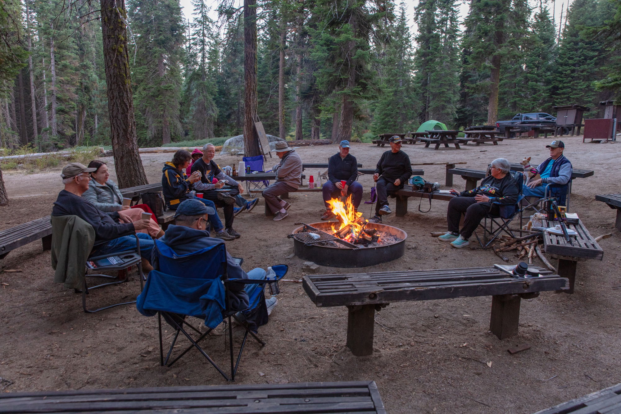 Evening at the camp fire
