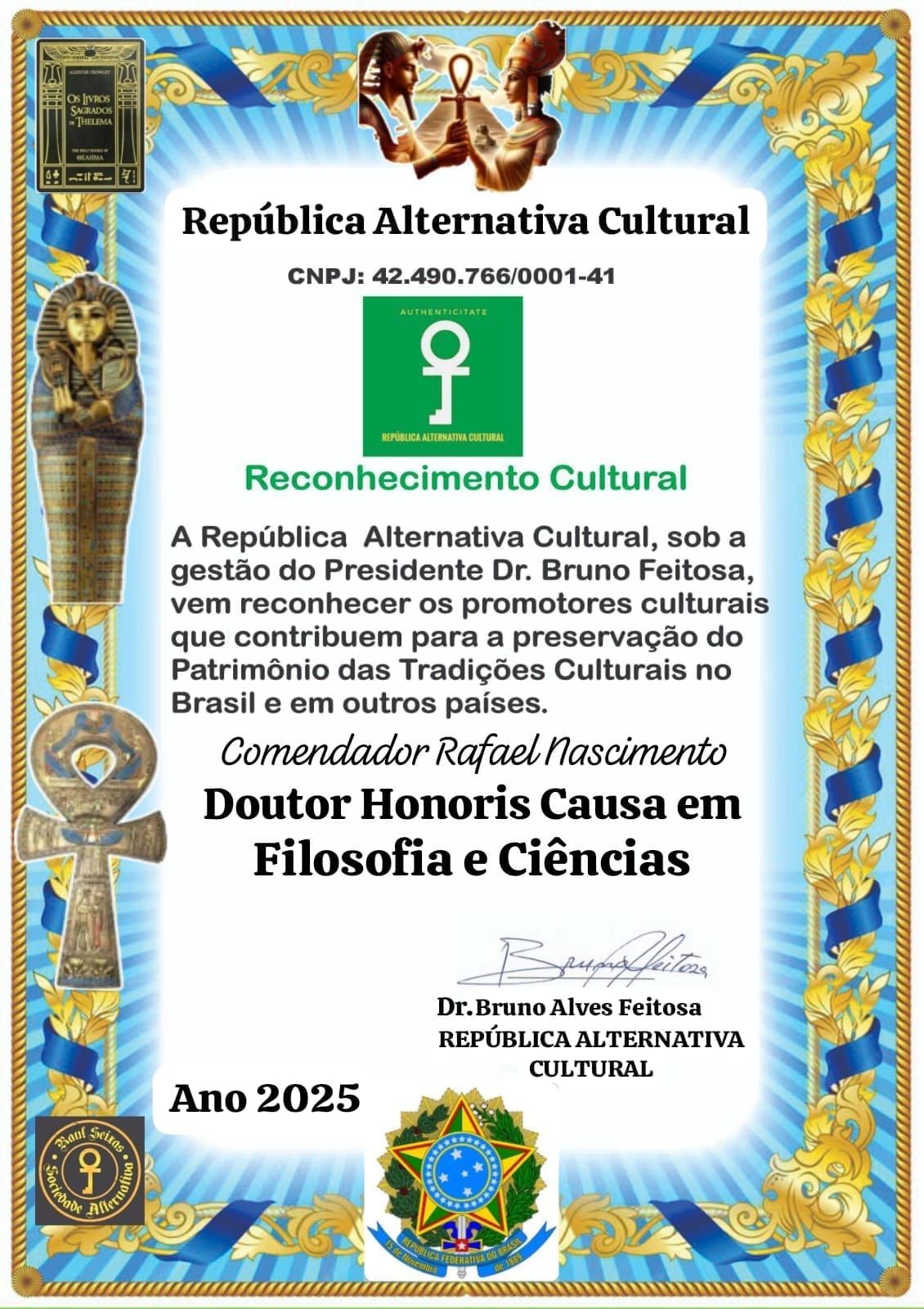 Prêmio Doutor Honoris Causa em Filosofia e Ciências – 2025