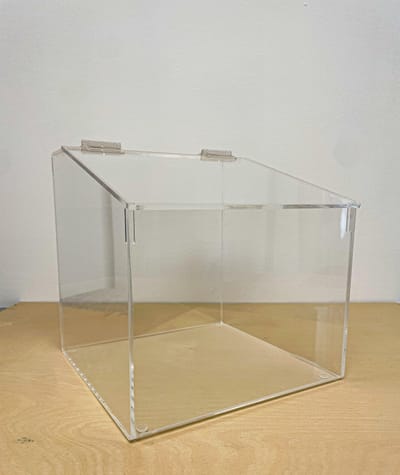 Acrylic Bin with Hinged Lid