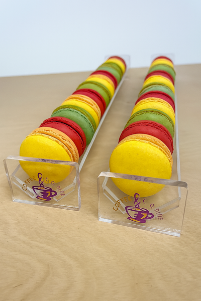 Clear Acrylic Macaroon Display Tray with Custom UV Printed Logo