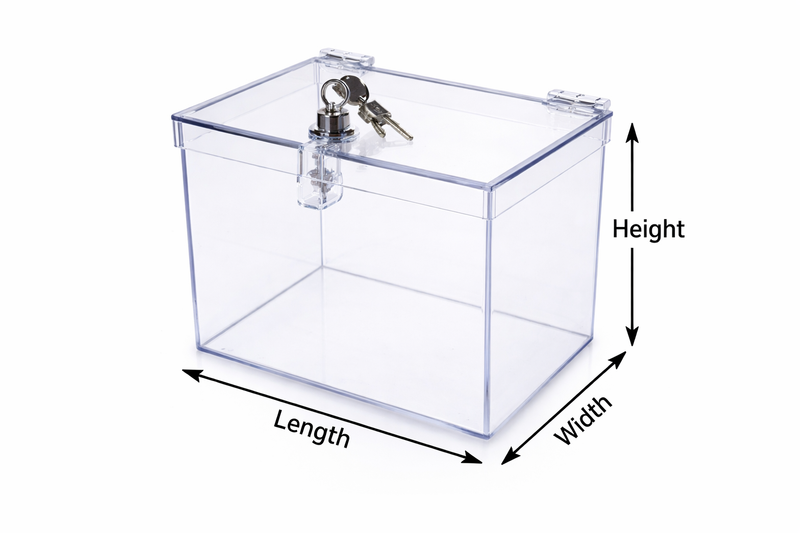 Custom Acrylic Box with Cam Lock Hinged Lid
