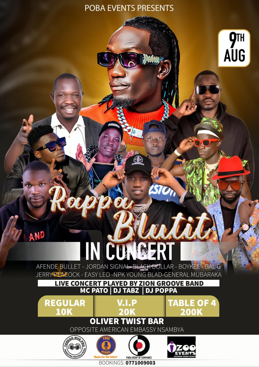 Rappa Blutit Set to Rock Kampala with Zion  Groove Band on August 9th!