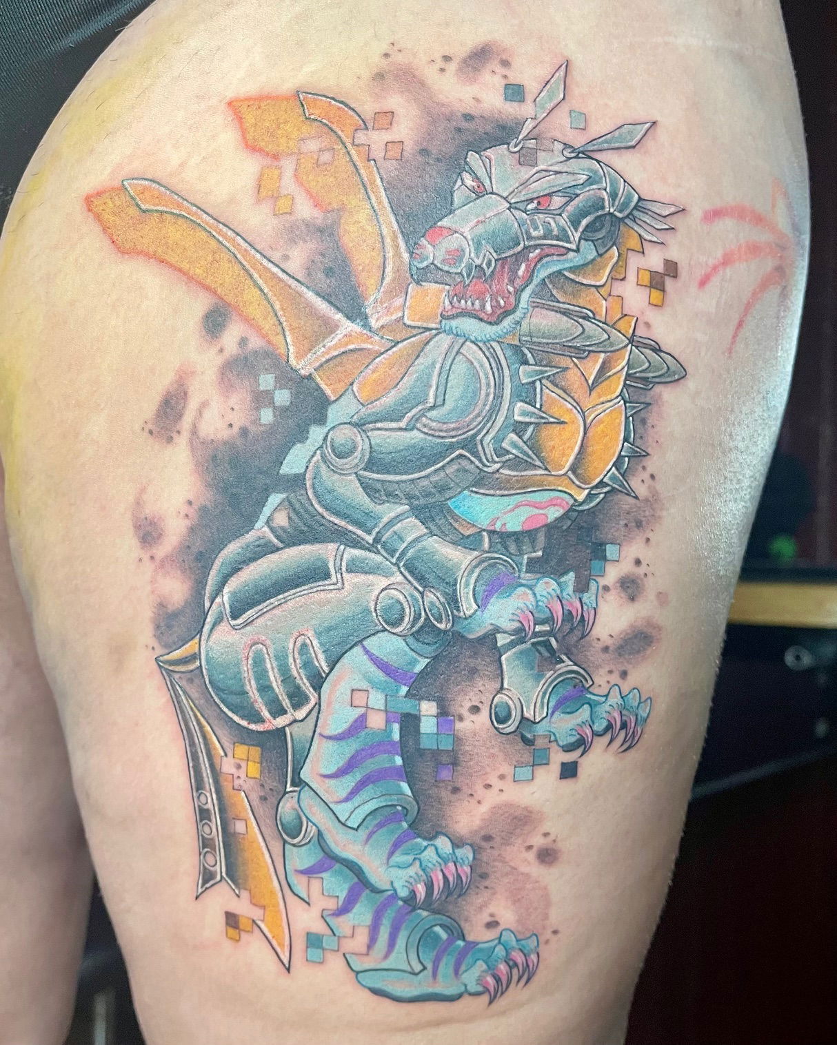 cybertraditional metalgarurumon tattoo