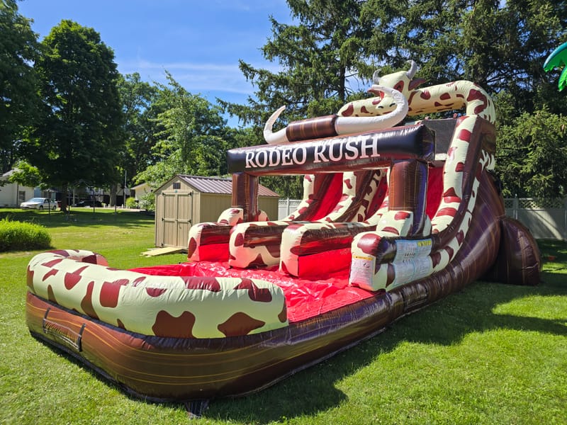 15' Dual Lane Rodeo Rush Waterslide