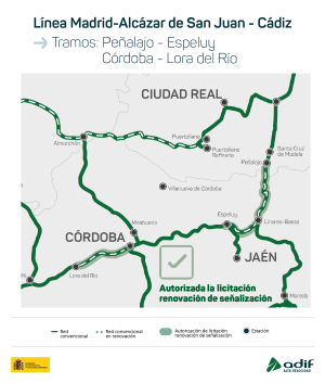 Nueva señalización de la red convencional en Jaén y Córdoba