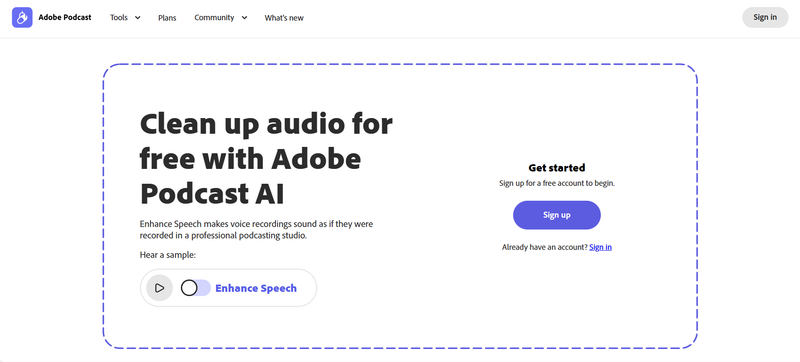 Adobe Podcast Enhance Speech