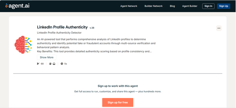 Agent.ai: 🚀 Is That LinkedIn Profile Real? The Ultimate Guide to the LinkedIn Profile Authenticity Agent 🛡️