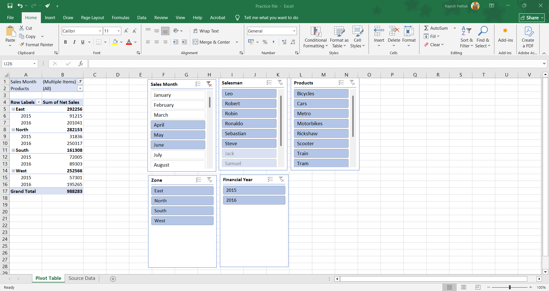Filtered items are highlighted in blue. Those which are not highlightedare not filtered.