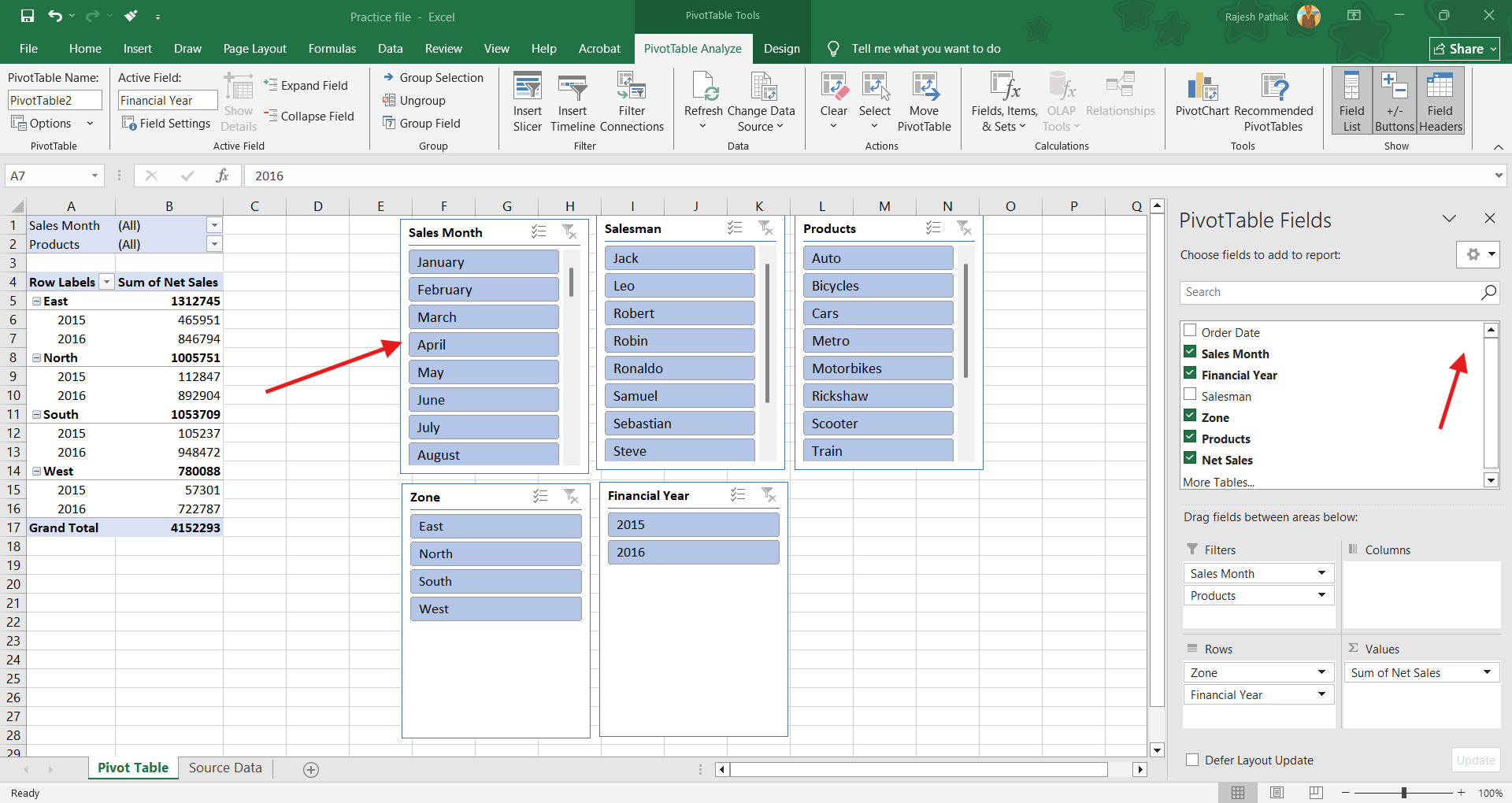 Filters are removed from slicers and report filter area.