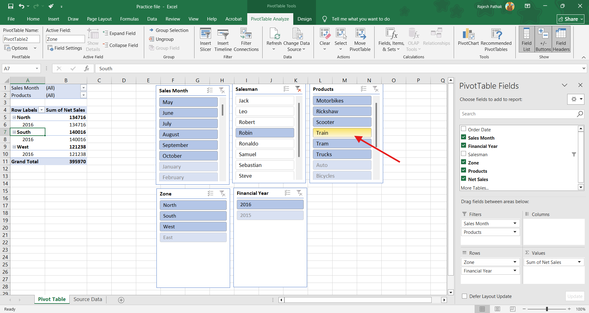 While holding control key, we can select multiple items randomly or in a row.