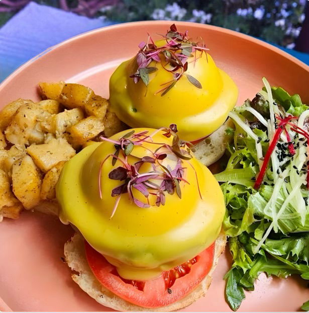 Vegan Avocado & Tomato Egg's Benedict