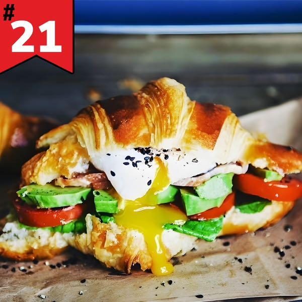 #21. Smoked Turkey Bacon, Avocado, Tomato, Egg on Croissant