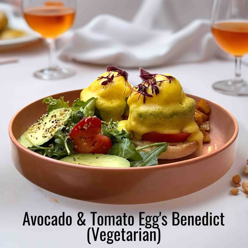 Avocado & Tomato Egg's Benedict (Vegetarian)
