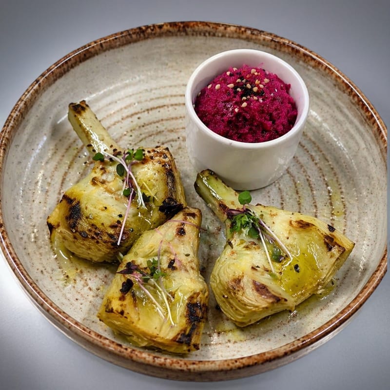 Charred Artichoke & Beet hummus (VG & GF)