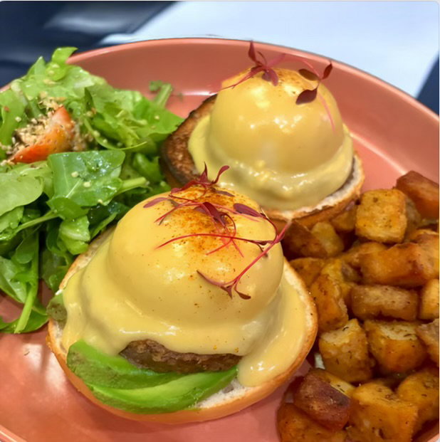 Vegan Breakfast Chicken Sausage Eggs Benedict