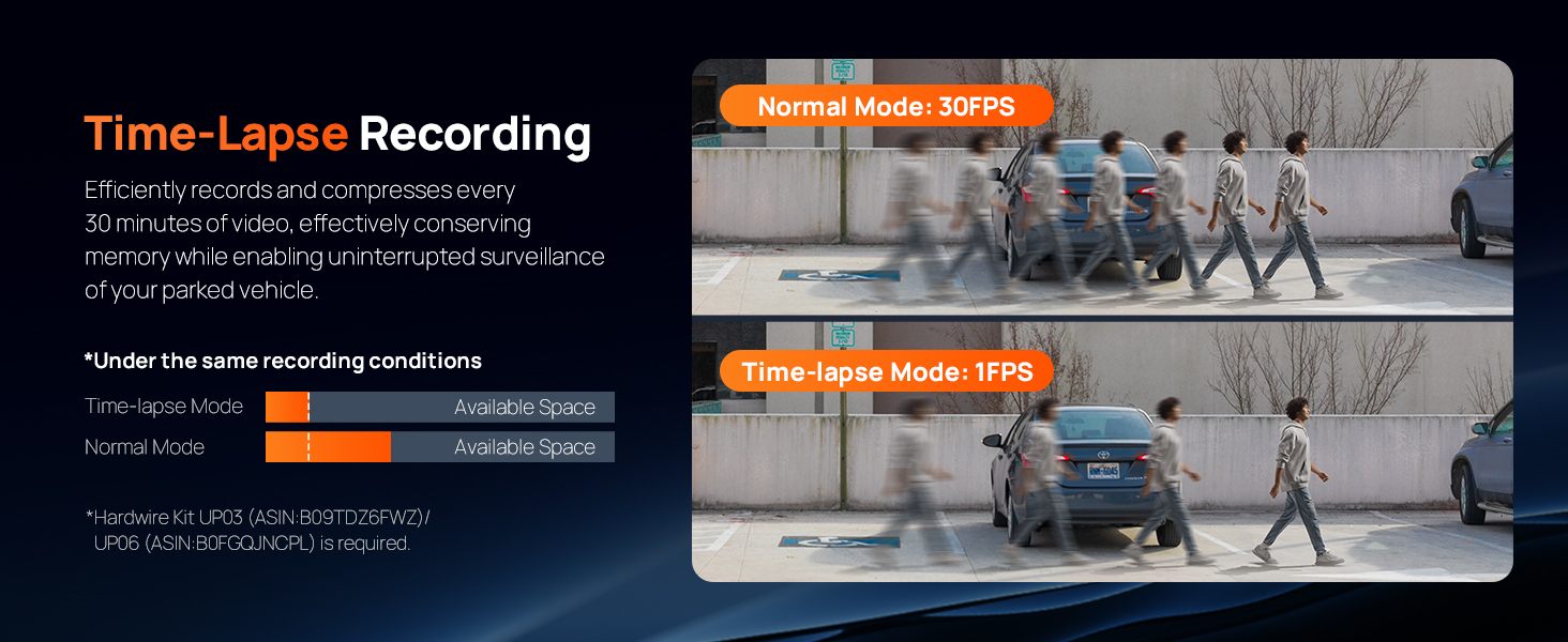 dash camera Time-Lapse Recording