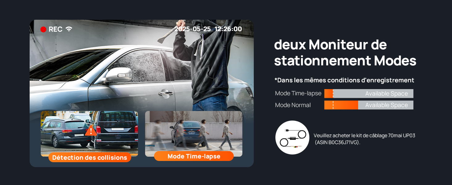Le texte se lit comme suit : « Votre fournisseur de stationnement blindés ». Image promotionnelle montrant un parking pour véhicules blindés avec plusieurs véhicules de sécurité visibles.