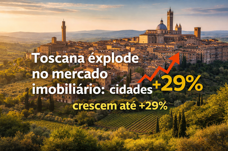 Toscana dispara no mercado imobiliário: cidades crescem até +29% em vendas