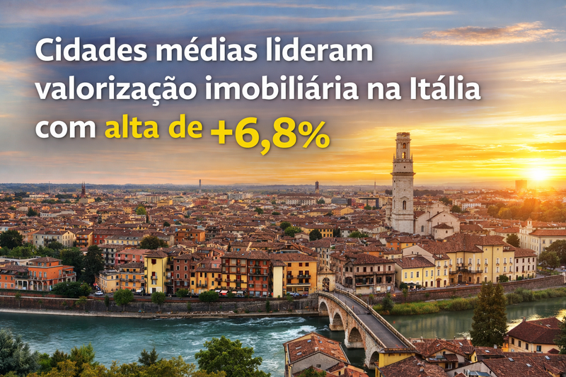 Cidades médias lideram valorização imobiliária na Itália com alta de +6,8%