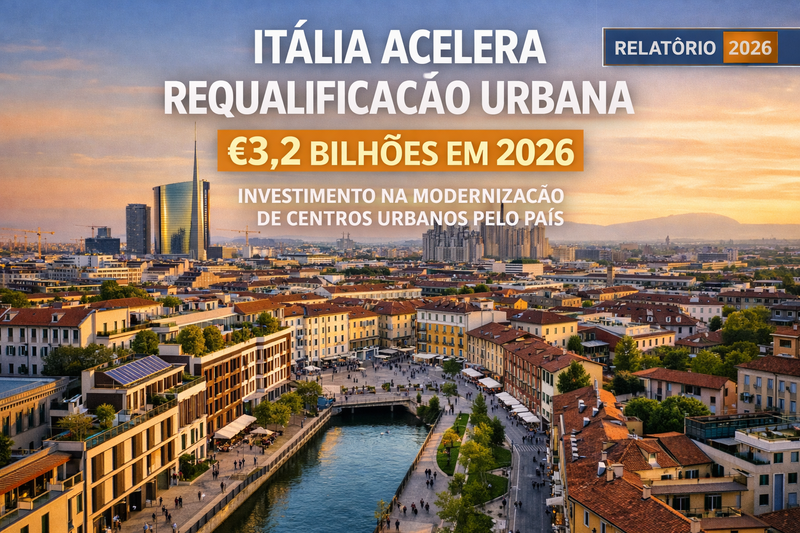 Requalificação urbana movimenta €3,2 bilhões e cria novas oportunidades imobiliárias na Itália